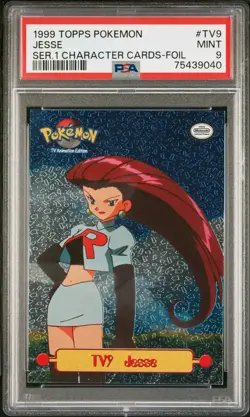 1999 TOPPS POKEMON SER 1 CHARACTER FOIL #TV9 JESSE (JESSIE TEAM ROCKET) PSA 9 - Image 1