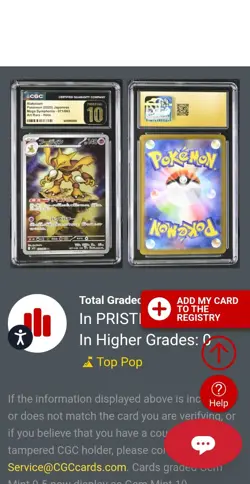 👑⭐ Alakazam Mega Holo Certified Original 071/063 Art Rare Pristine 10 Pokemon ✨ - Image 3