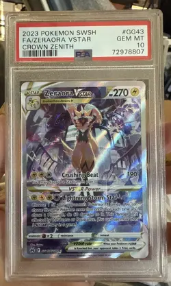 PSA 10-Zeraora VSTAR GG43/GG70 Crown Zenith: Galarian Gallery Holo-Pokemon TCG - Image 1
