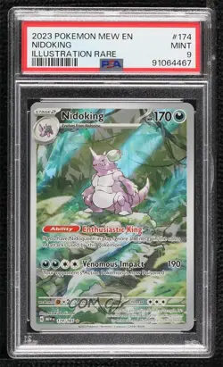 Nidoking Illustration Rare Pokemon Scarlet & Violet 151 MEW PSA 9 MINT - Image 1