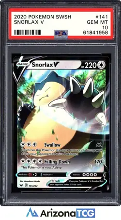 Pokemon 2020 Snorlax V 141/202 Sword & Shield GEM MINT PSA 10 - Image 1
