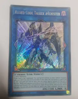 Allied Code Talker @Ignister-Yugioh Card-Near Mint-ALIN-EN051-SECRET RARE - Image 1