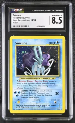 CGC 8.5 Suicune 2001 Neo Revelation 14/64 Holo Pokemon Card - Image 1
