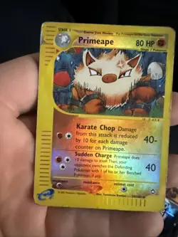 Pokemon TCG Primeape Reverse Holo Rare Card Aquapolis HP/DMG 029/147 (P3) - Image 1