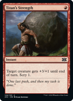 Titan's Strength FOIL Double Masters 2022 NM Red Common MAGIC MTG CARD ABUGames - Image 1