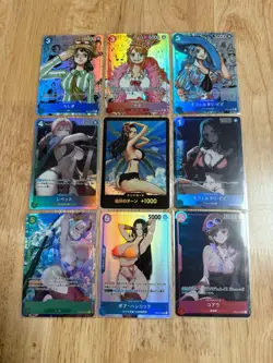 Sexy Boa Hancock Nico Robin Rebecca Card One Piece Goddess Story Doujin 9Pcs/Set - Image 1