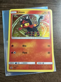 Pokemon Litten TCG Black Star Promo Holo Card SM23 - Image 1