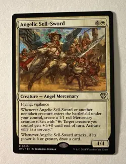 MTG Magic Angelic Sell-Sword 0010 Commander: Outlaws of Thunder Junction OTC - Image 1