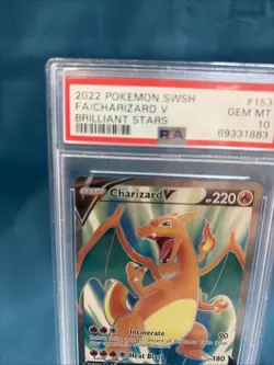 Charizard V PSA 10 Full Art 153/172 Swsh09: Brilliant Stars Pokemon TCG Holo - Image 2
