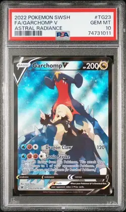 Pokemon Garchomp V Astral Radiance Trainer Gallery Full Art #TG23 PSA 10 - Image 1