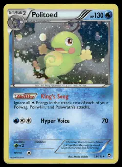 POLITOED 18/111 HOLO RARE FURIOUS FISTS POKEMON MP - Image 2