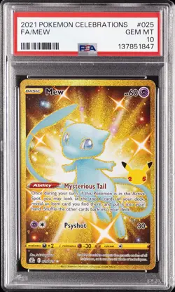 2021 POKEMON CELEBRATIONS #025 FULL ART/MEW PSA 10 - Image 1