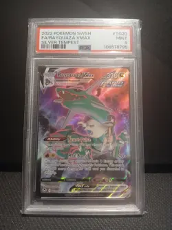 2022 POKEMON SWORD & SHIELD SILVER TEMPEST #TG20 FULL ART/RAYQUAZA VMAX PSA 9 - Image 1