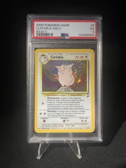 2000 POKEMON BASE SET 2 #5 CLEFABLE-HOLO PSA 5 - Image 1