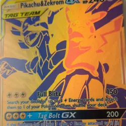 Pokemon TCG Pikachu & Zekrom GX SM168 TAG TEAM Full Art Holo Promo HP 240 Eng - Image 3