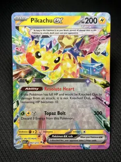Pokemon Pikachu Ex 057/217 Ascended Heroes Double Rare NM - Image 1