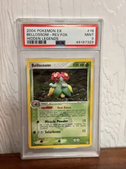 2004 POKEMON EX HIDDEN LEGENDS #16 BELLOSSOM-REVERSE FOIL PSA 9 - Image 1