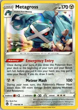 Metagross 119/195 Holo R Silver Tempest Pokemon Holo NM/M - Image 1