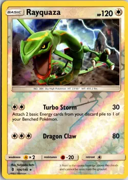 Rayquaza 106/145 R Guardians Rising Pokemon Reverse Holo NM/M - Image 1