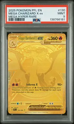 2025 POKEMON PFL EN-PHANTASMAL FLAMES MEGA HYPER RARE MEGA CHARIZARD X EX PSA 9 - Image 1