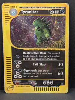 Tyranitar H28/H32 Aquapolis Holo Ultra Rare Pokemon TCG Nintendo e-reader HP - Image 1