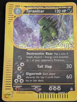 Tyranitar H28/H32 Aquapolis Holo Ultra Rare Pokemon TCG Nintendo e-reader HP - Image 3