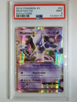 2016 Pokemon Mewtwo EX 52/108 Holo XY Evolutions - PSA 9 - Image 1