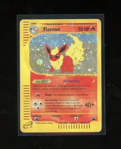 HUGE SWIRL 2003 Pokemon Skyridge Flareon Holo Foil H7/H32 WOTC E-Reader Series - Image 1