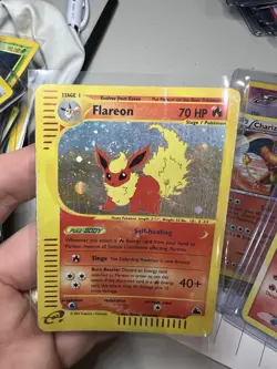 HUGE SWIRL 2003 Pokemon Skyridge Flareon Holo Foil H7/H32 WOTC E-Reader Series - Image 3