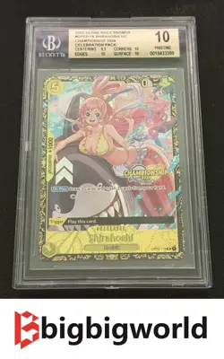 Shirahoshi One Piece Card GAme OP03-116 2024 Championship Top 64 Prize BGS 10 - Image 1