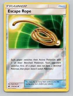 Reverse Holo Escape Rope #114/147 Uncommon SM - Burning Shadows Pokemon - Image 1