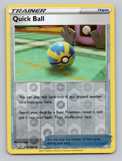 Reverse Holo Quick Ball #237/264 Uncommon SWSH08: Fusion Strike Pokemon - Image 1