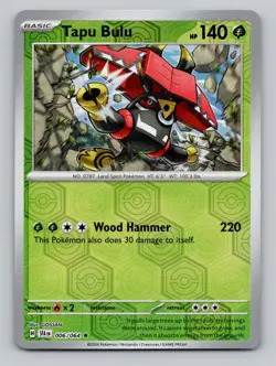 Reverse Holo Tapu Bulu #006/064 Rare SV: Shrouded Fable Pokemon - Image 1