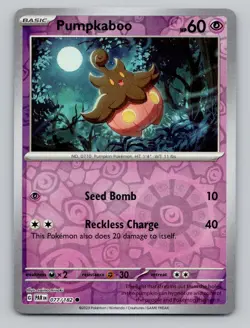 Reverse Holo Pumpkaboo #077/182 Common SV04: Paradox Rift Pokemon - Image 1