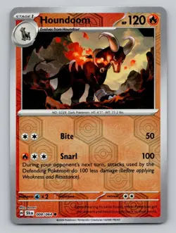 Reverse Holo Houndoom #008/064 Common SV: Shrouded Fable Pokemon - Image 1