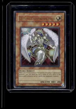 Celestia, Lightsworn Angel Ultra Rare Played #LODT-EN024 2008 Yugioh Light Of - Image 1