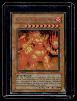 Infernal Flame Emperor Ultra Rare 1st Edition Played #SD3-EN001 2005 Yugioh Deck - Image 1