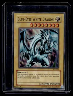 Blue-Eyes White Dragon Super Rare Played #SKE-001 2004 Yugioh - Image 1