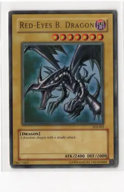 MP Yugioh Red-Eyes Black Dragon SDJ-001 Unlimited Edition Holo Rare Yu-Gi-Oh! - Image 1