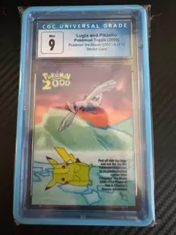 Lugia and Pikachu Pokemon Topps sticker card (2000) - Image 1