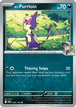 N's Purrloin 096/159 Common Journey Together Pokemon NM - Image 1