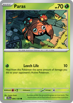 Paras 004/159 Common Journey Together Pokemon NM - Image 1