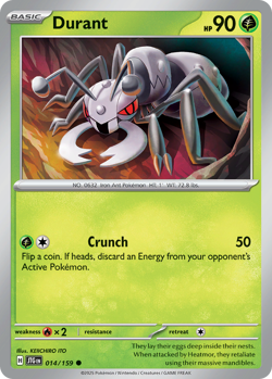 Durant 014/159 Common Journey Together Pokemon NM - Image 1