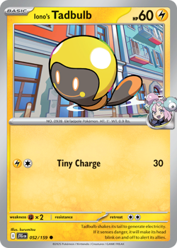 Iono's Tadbulb 052/159 Common Journey Together Pokemon NM - Image 1
