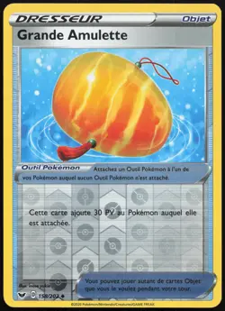 Carte Pokemon Grande Amulette 158/202 Reverse Epee et Bouclier Francais - Image 1