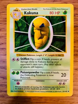 NEAR MINT! Shadowless Kakuna (33/102) Base Set Rare Pokemon Card! FAST P&P! - Image 1