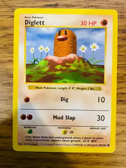 NEAR MINT! Shadowless Diglett (47/102) Base Set Rare Pokemon Card! FAST P&P! - Image 1