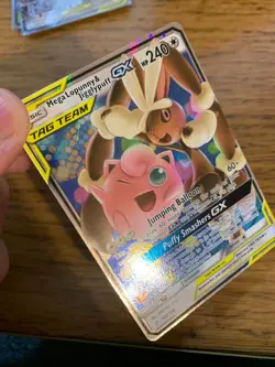 Mega Lopunny & Jigglypuff GX (165/236) Cosmic Eclipse Tag Team Holo Pokemon Card - Image 3