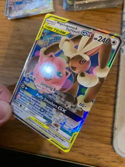 Mega Lopunny & Jigglypuff GX (165/236) Cosmic Eclipse Tag Team Holo Pokemon Card - Image 4