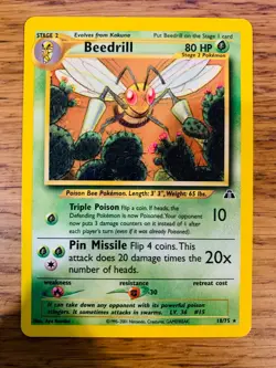 Beedrill (18/75) Rare Neo Discovery Set Pokemon Card! FREE P&P! - Image 4